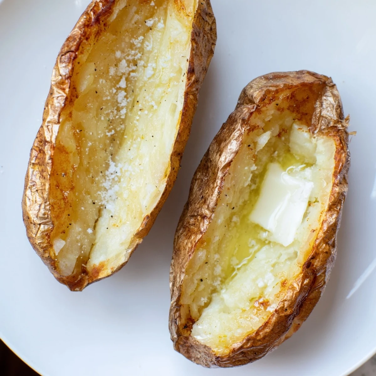 Juicy, steaming The Ultimate Baked Potato with fluffy interior and crisp skin, ready to be topped.