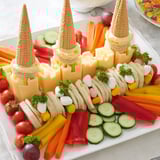 A close-up of a charming Fairy Tale Castle Platter, perfect for a kids' party appetizer.