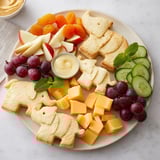 Colorful Gentle Giant Elephant Cracker Board, offering a delightful arrangement of cheeses and fresh fruit.