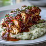 Zartes Mississippi-Hähnchen mit cremigem Knoblauch-Kartoffelpüree aus dem Slow Cooker.