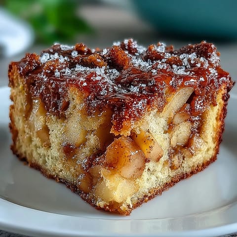Zarter gebackener Apfelkuchen im Auflaufstil, perfekt zum Frühstück.