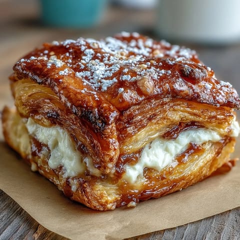 Goldene Guava Cheese Pastries mit cremiger Füllung auf Holzplatte