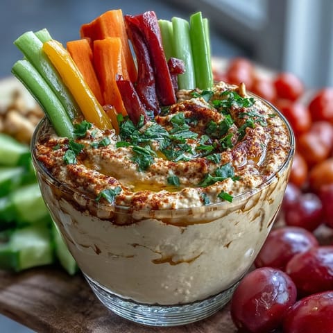 Bunter Gemüse-Mix mit cremigem Hummus in praktischen Snack Cups für jeden Anlass.