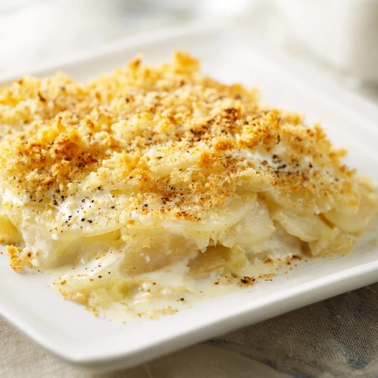 A close-up view of a baked Effortless Sauerkraut Casserole, showcasing its creamy interior and flavorful spices.
