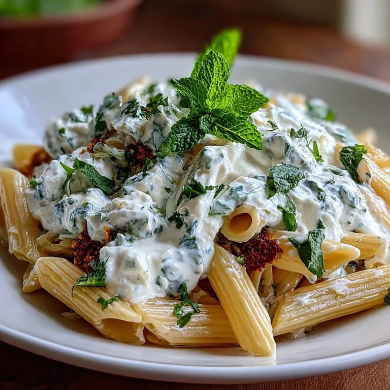 Farbenfrohe Erbsen-Ricotta-Pasta mit Minze – zarte Nudeln in cremiger Sauce mit frischen Erbsen und Kräutern.
