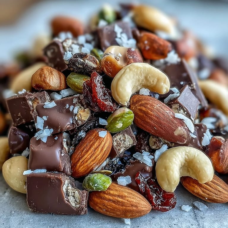 Leckeres, selbstgemachtes Müsli mit erfrischender dunkler Schokolade.